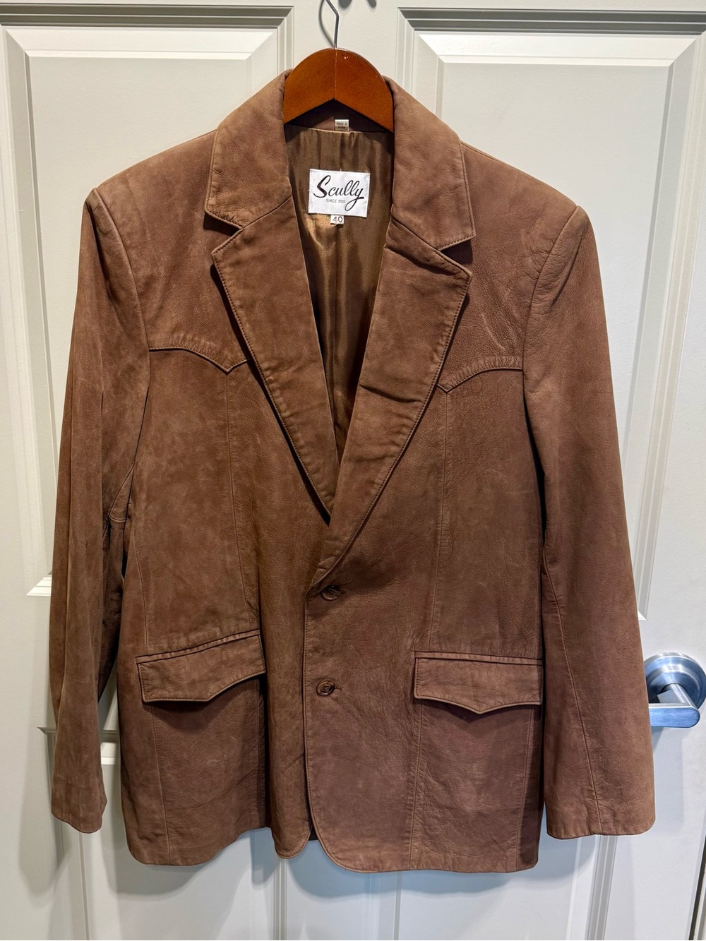 Vintage Scully Men’s 40 Blazer Western Suede Leather Brown Jacket Cowboy Country